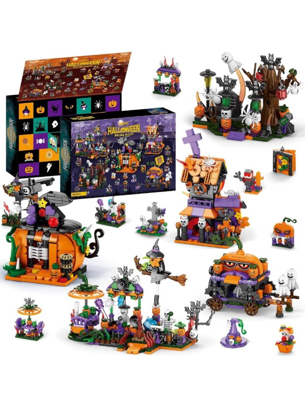 Halloween Countdown Advent Calendar - Fun Building Blocks for Kids, 31 Days of